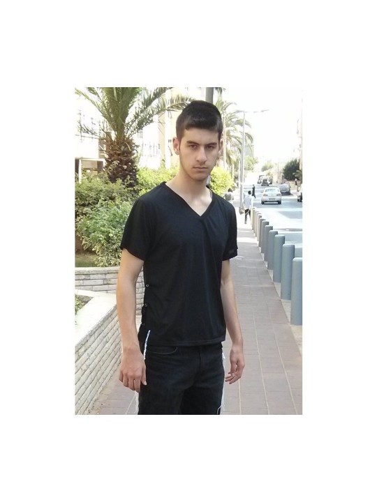 T-shirt noir adulte avec Tzitzit | T-shirt Tzitzit