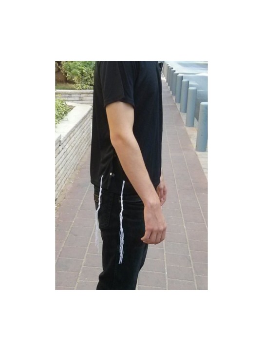 Adult Black T Shirt with Tzitzit | Tzitzit T-Shirt