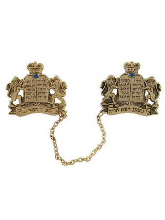 Gold Plated Tallit Prayer Shawl Clips Tablets Star o... | Tallit Clips
