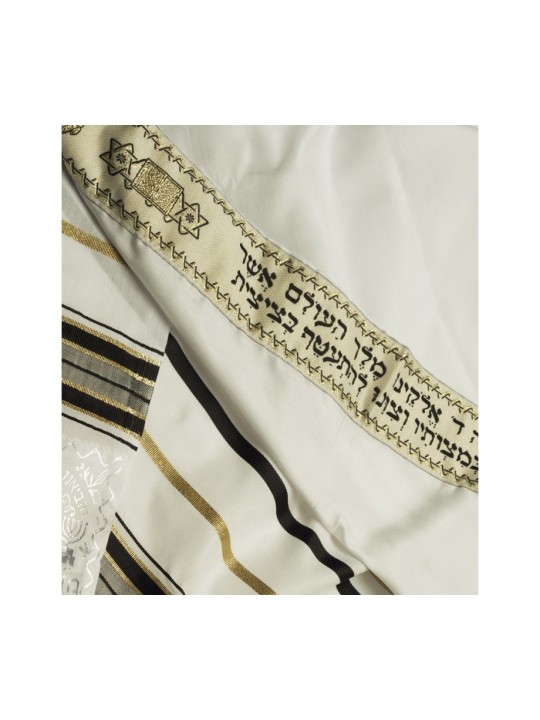 Talitnia en acrylique imitation laine... | Châles de prière traditionnels