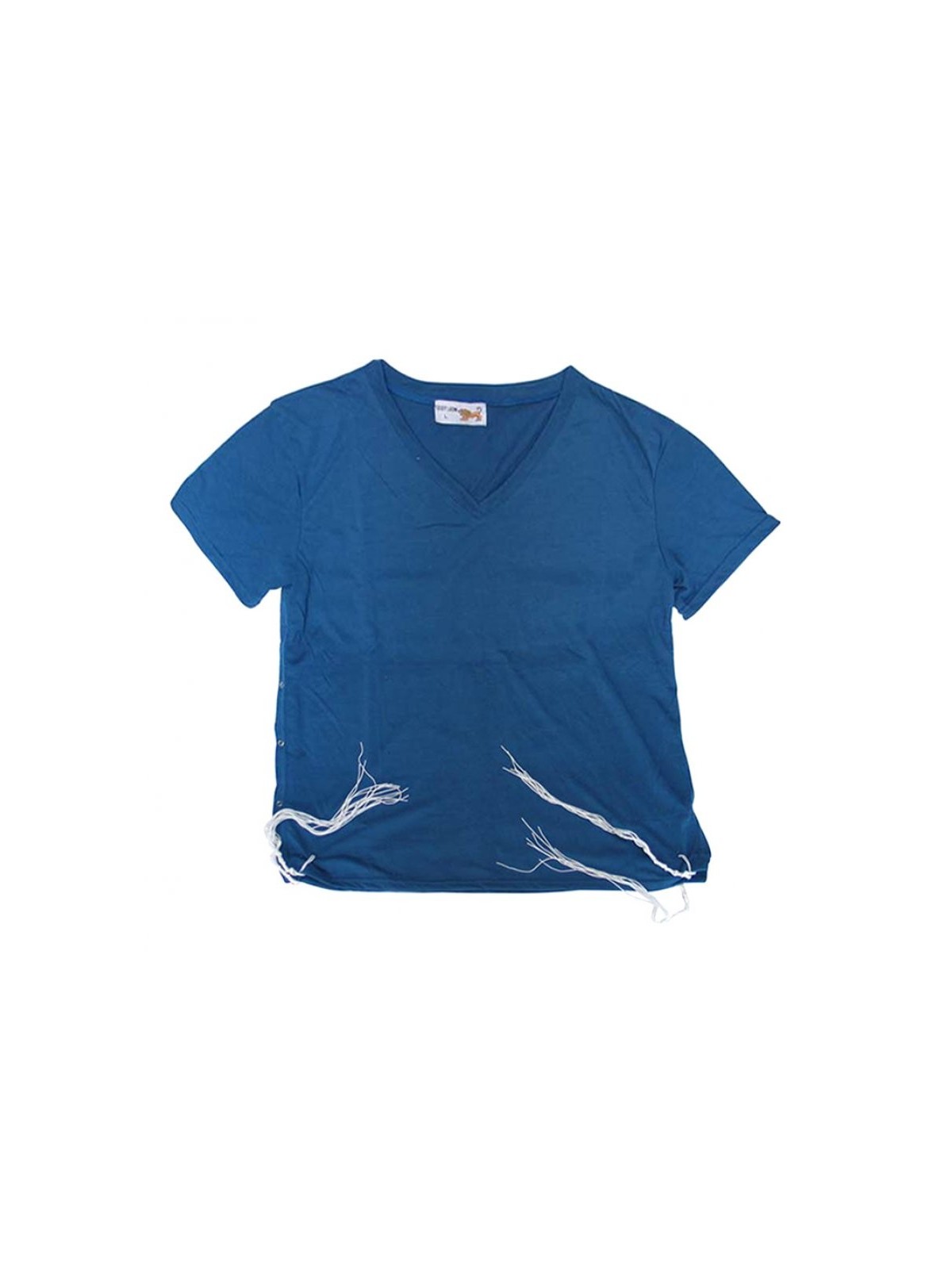 T-shirt bleu denim adulte avec Tzitzit | T-shirt Tzitzit