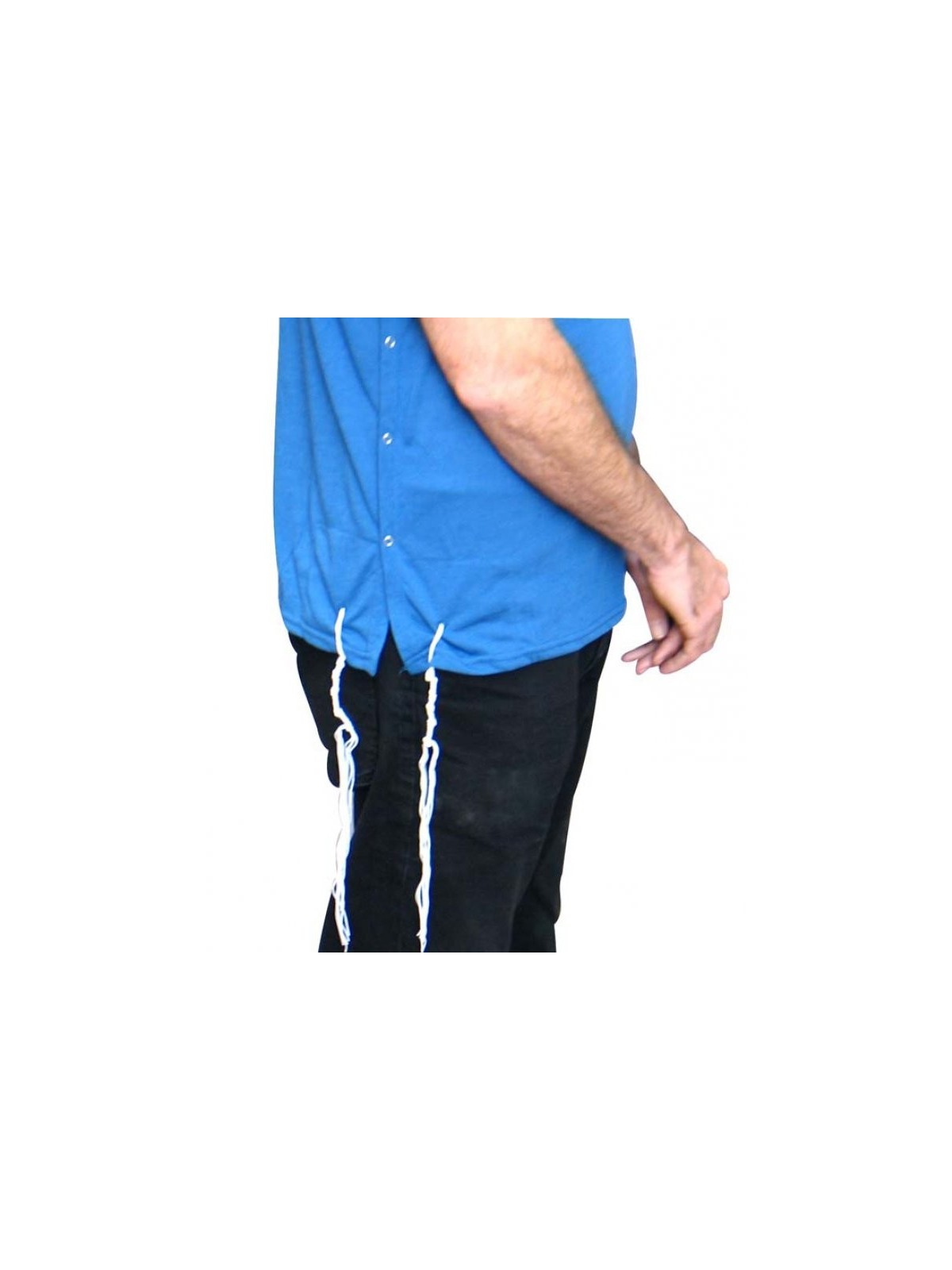 T-shirt bleu denim adulte avec Tzitzit | T-shirt Tzitzit