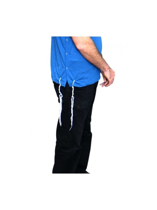 T-shirt bleu denim adulte avec Tzitzit | T-shirt Tzitzit