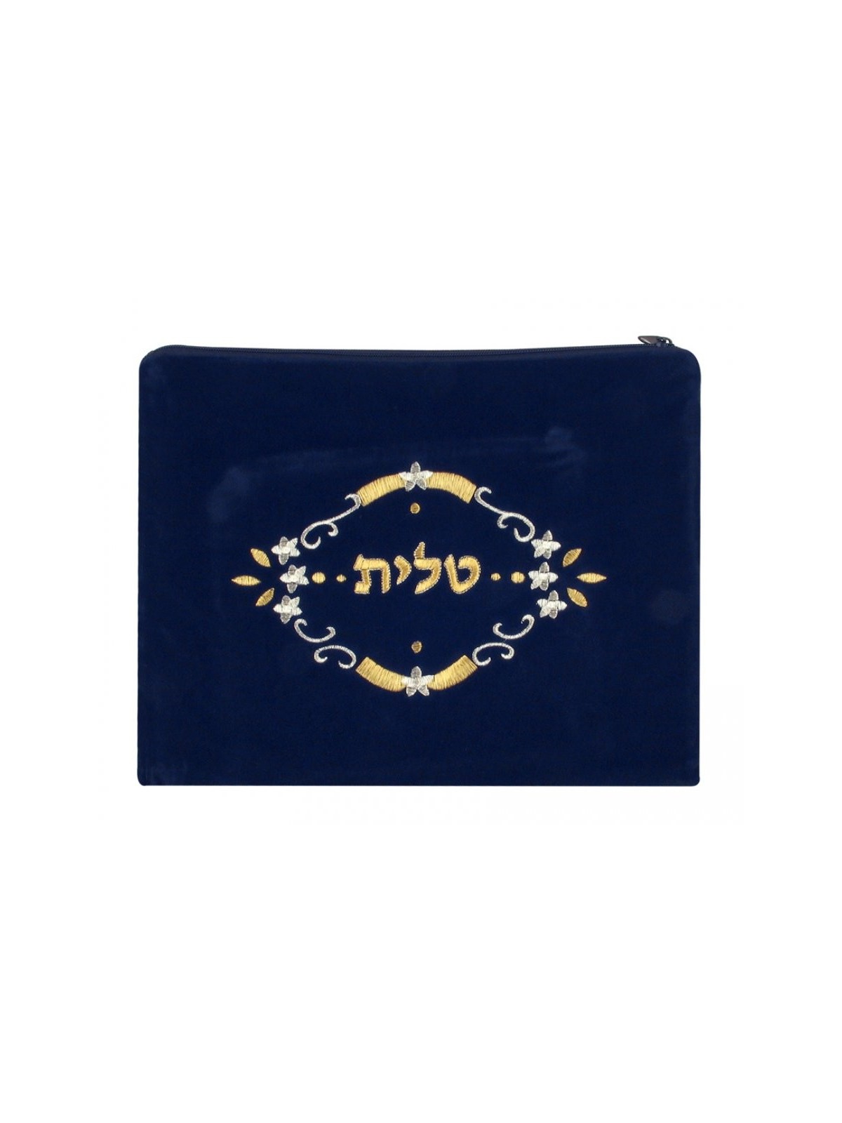 Les sacs Tefillin Talit en velours bleu foncé fleurissent... | Sacs Talit et Téfilines