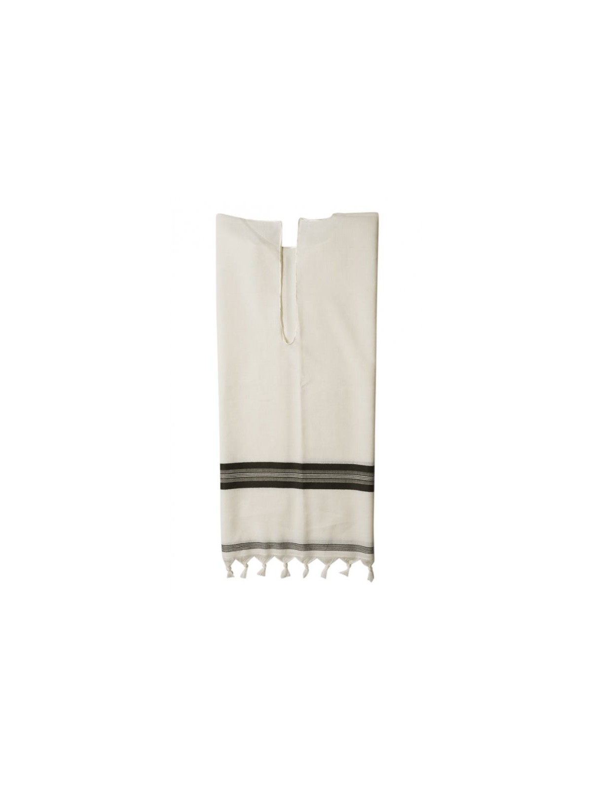 Talitnia Talit Katan en laine blanche avec franges centrales... | Talit Katan