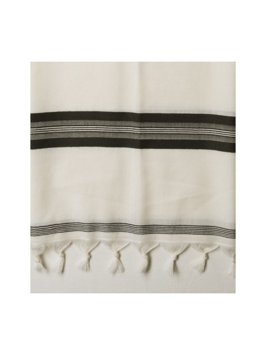 Talitnia Talit Katan en laine blanche avec franges centrales... | Talit Katan
