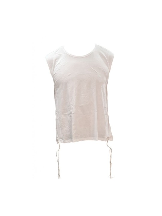 Childrens White Sleeveless Undershirt with Tzitzit | Kids Clothing