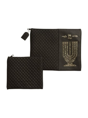 תיקי תפילין של טלית דמוי עור שחור %96... | תיקי טלית ותפילין