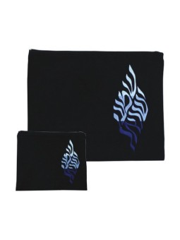 Sac talit et téfilines en velours bleu foncé Se... | Sacs Talit et Téfilines