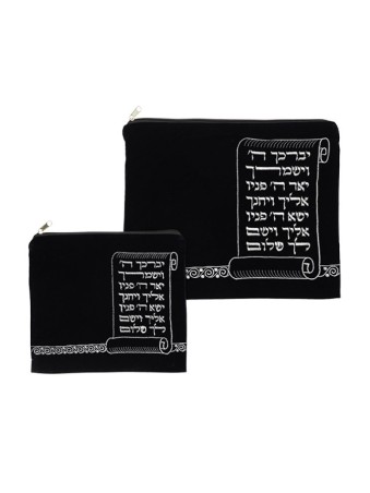 סט תיקי תפילין טלית קטיפה אהרון בל... | תיקי טלית ותפילין