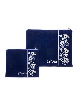 רויאל בלו ולווט תיק טלית ותפילין ס... | תיקי טלית ותפילין