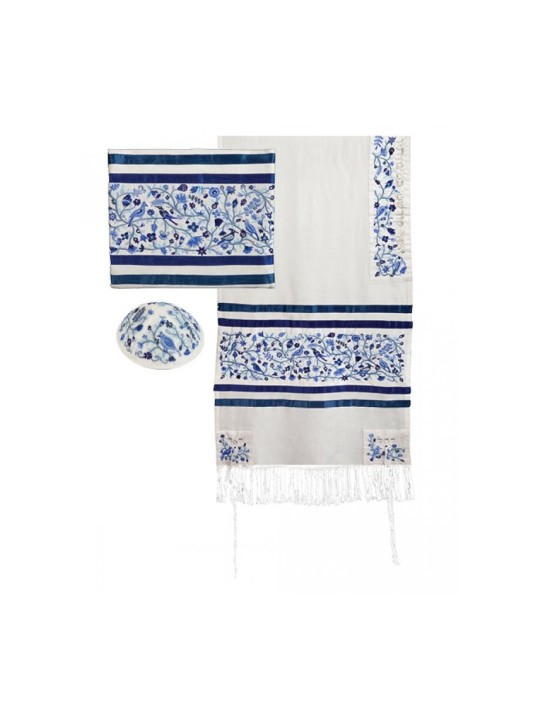 Yair Emanuel Embroidered Cotton Silk Tall... | Jewish Gift from Israel