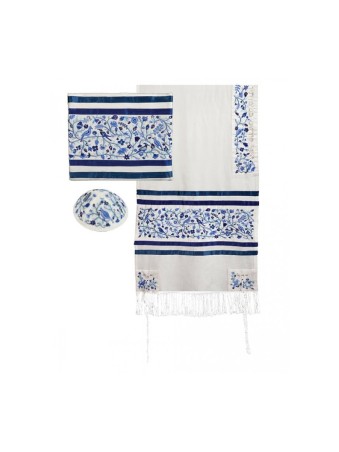 Yair Emanuel Embroidered Cotton Silk Tall... | Jewish Gift from Israel