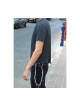T-shirt gris clair avec Tzitzit pour hommes | T-shirt Tzitzit