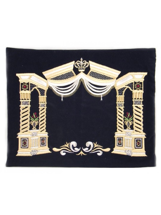 Sacs Tefillin Talit en Velours Bleu Foncé Or... | Sacs Talit et Téfilines