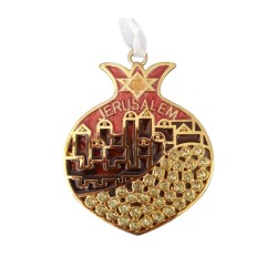 Jerusalem in Red Pomegranate Wall Hanging | Wall Hangings