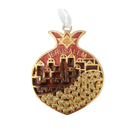 Jerusalem in Red Pomegranate Wall Hanging | Wall Hangings