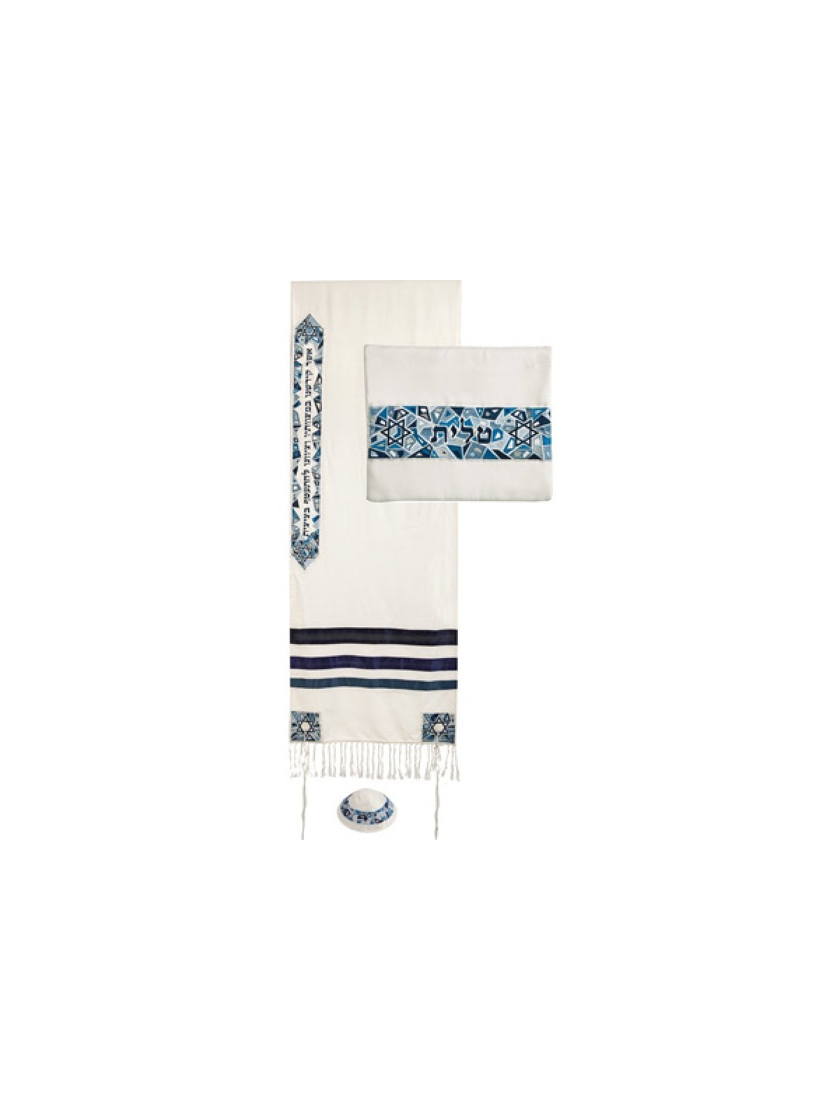 Yair Emanuel Embroidered Mosaic and Stars... | Jewish Gift from Israel