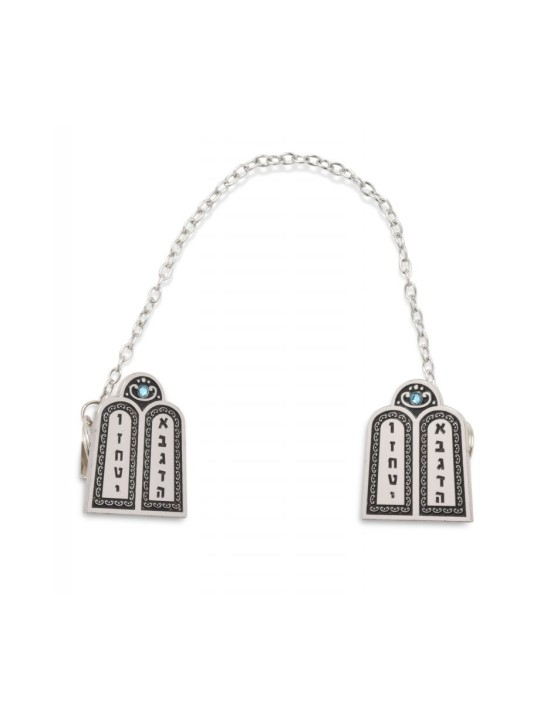 Torah Tablets Tallit Prayer Shawl Clips Nickel Plate | Tallit Clips