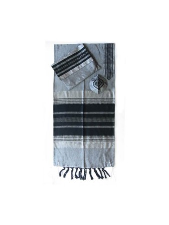 Gabrieli Handwoven Gray Silk Tallit Se... | Gabrieli Hand Woven Tallit