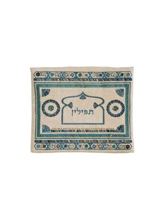 יאיר עמנואל פשתן רקום טלית תפיל... | תיקי טלית ותפילין