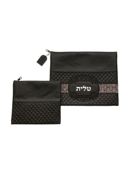 Ensemble de sacs Talit Tefillin en simili cuir noir... | Sacs Talit et Téfilines