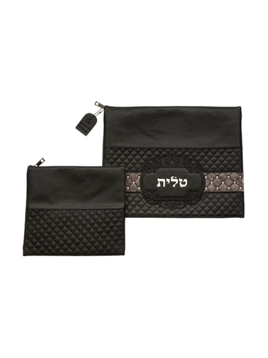 Black Faux Leather Tallit Tefillin Bag Set ... | Talit & Tefillin Bags