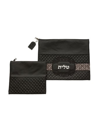 Black Faux Leather Tallit Tefillin Bag Set ... | Talit & Tefillin Bags
