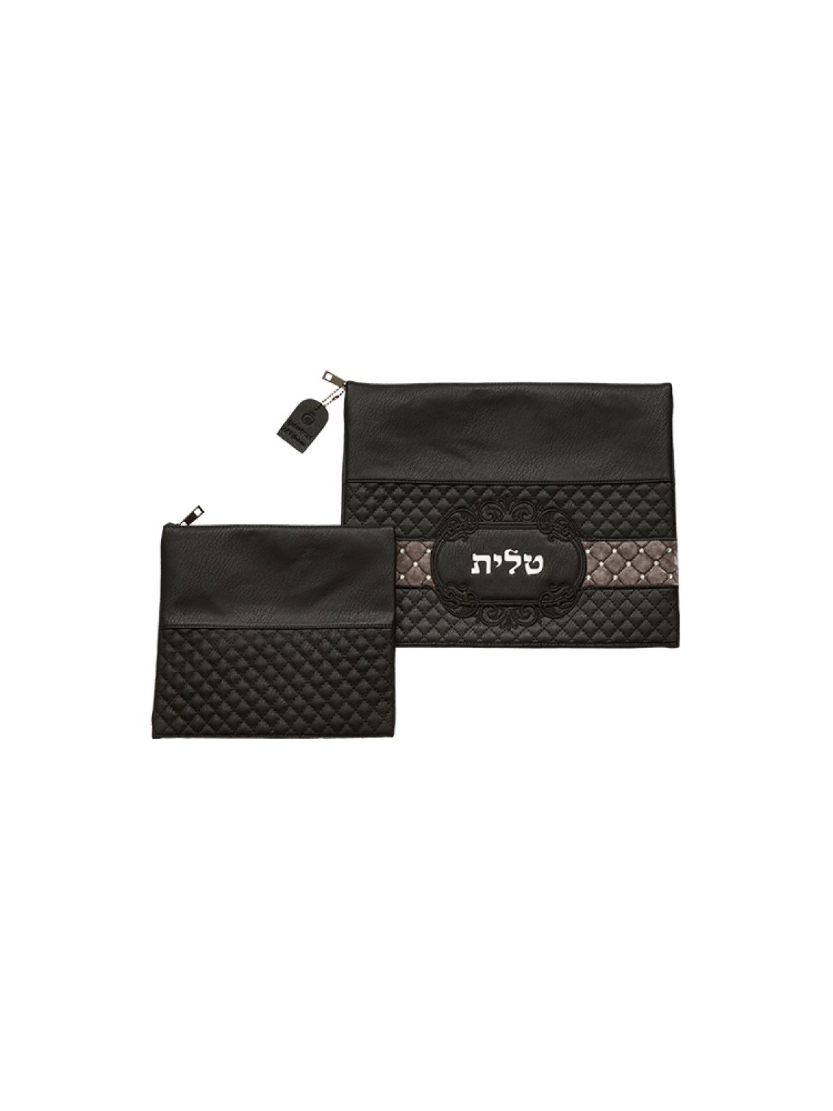 Black Faux Leather Tallit Tefillin Bag Set ... | Talit & Tefillin Bags