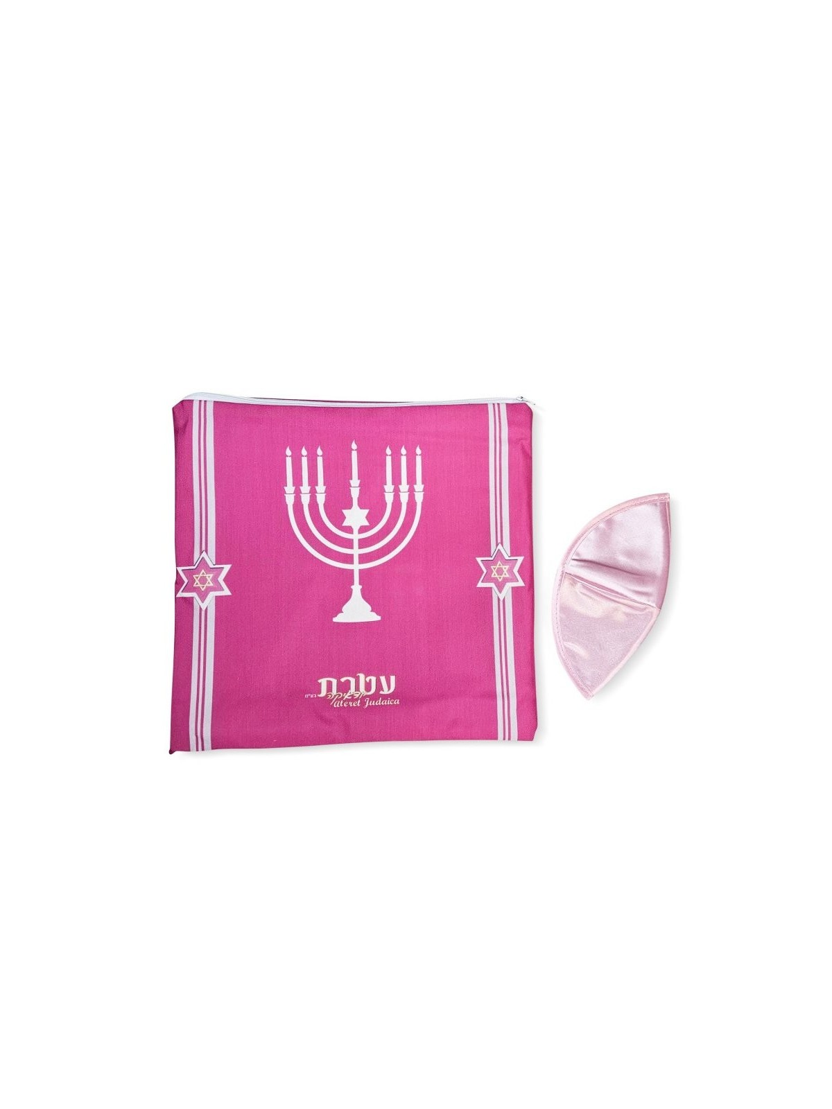סט עטרת טלית אקריליק מוטיב מנורה... | טלית נשים טלית