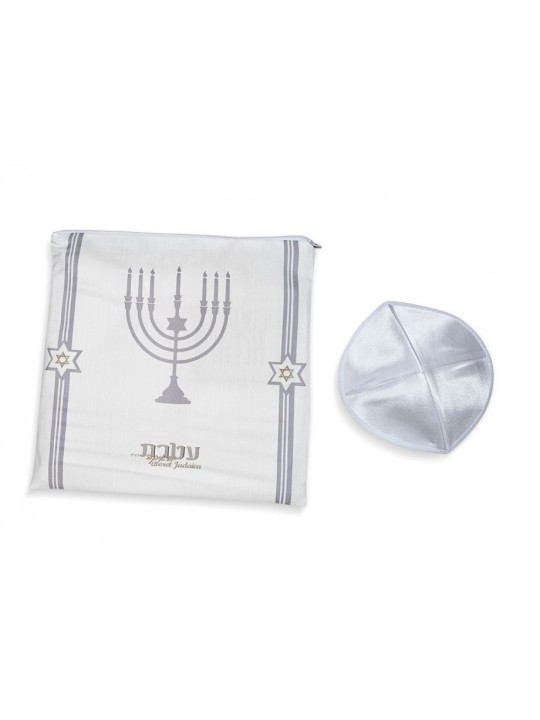 סט עטרת טלית אקריליק מוטיב ותנ"ך מנורה ... | טליתים מודרניים