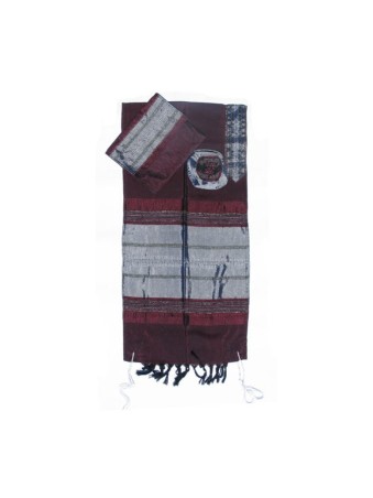 Gabrieli Talit en soie marron tissé à la main... | Talit tissé à la main Gabrieli