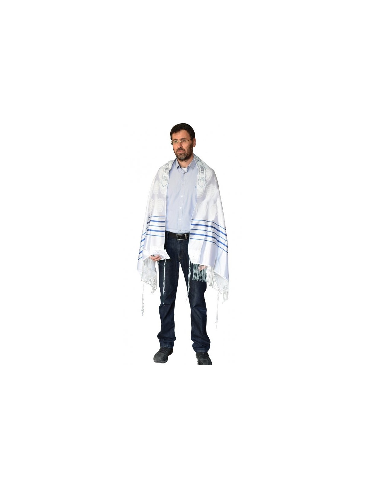 Talitnia Zion Paz Talit Châle de prière Bleu Si... | Talits traditionnels