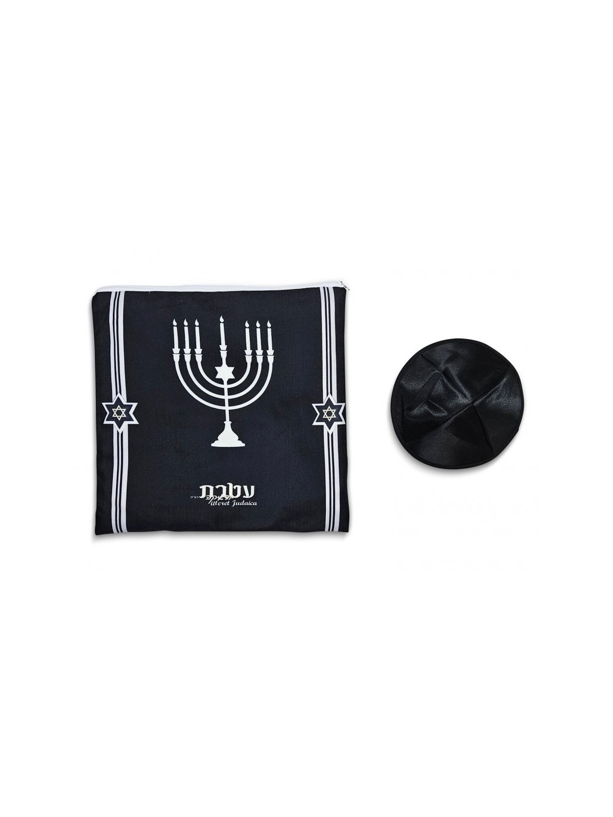 Ateret Ensemble de Talit Acrylique Motif Menorah et Bible... | Talits modernes