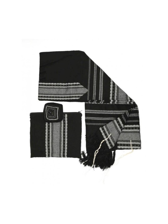 Gabrieli Handwoven Samuel Black Wool T... | Gabrieli Hand Woven Tallit