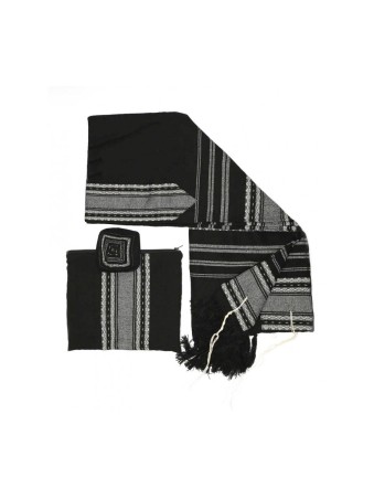 Gabrieli Handwoven Samuel Black Wool T... | Gabrieli Hand Woven Tallit