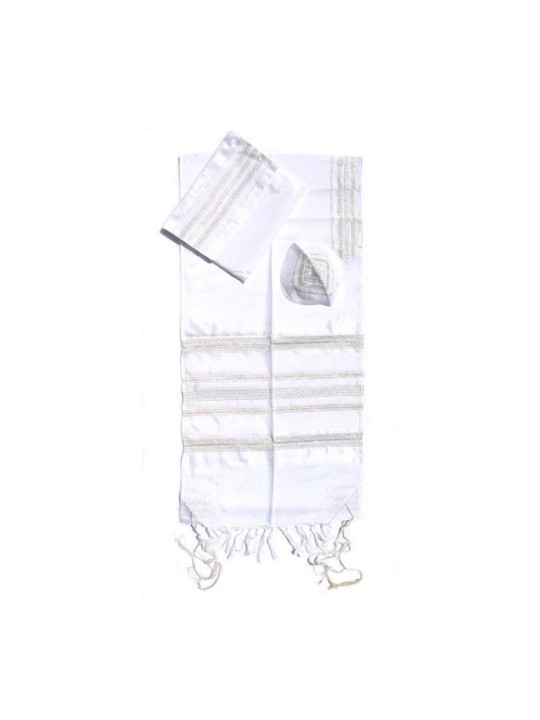 Gabrieli Handwoven White Silk Tallit S... | Gabrieli Hand Woven Tallit
