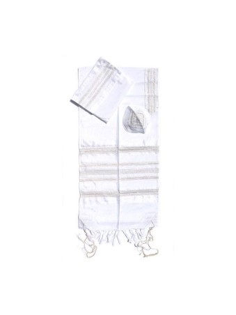 Gabrieli Talit en soie blanche tissé à la main... | Talit tissé à la main Gabrieli