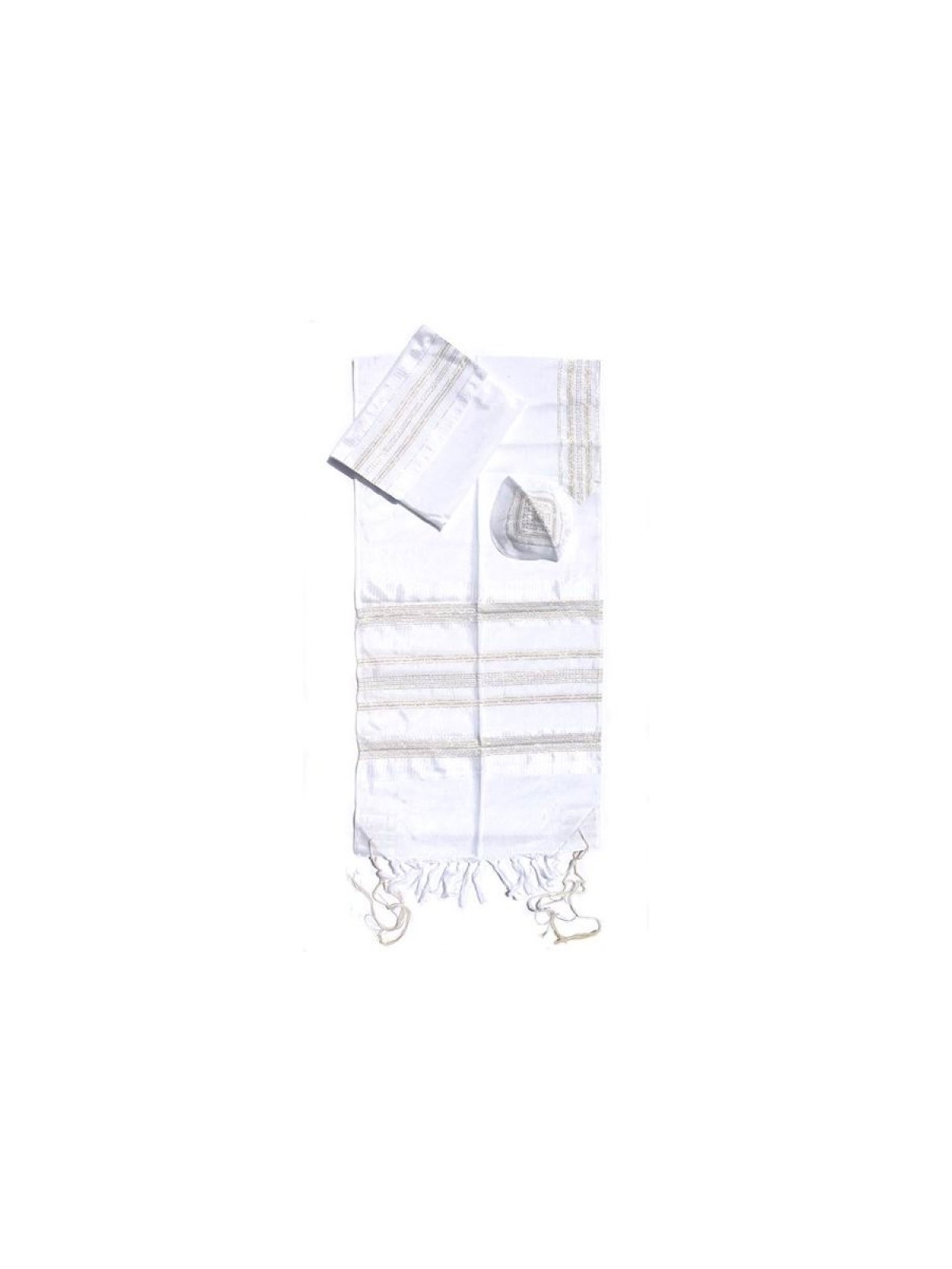 Gabrieli Talit en soie blanche tissé à la main... | Talit tissé à la main Gabrieli