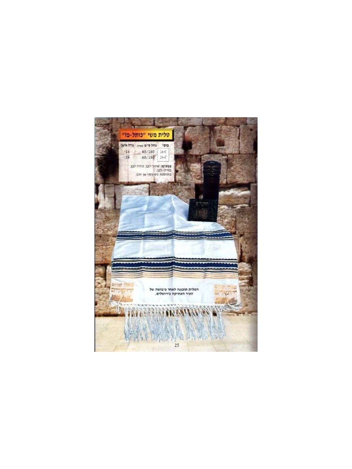 Kotel Paz Silk Tallit | Modern Tallits