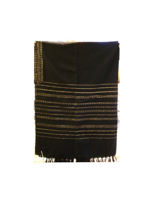 Gabrieli Talit en laine noire tissé à la main... | Talit tissé à la main Gabrieli