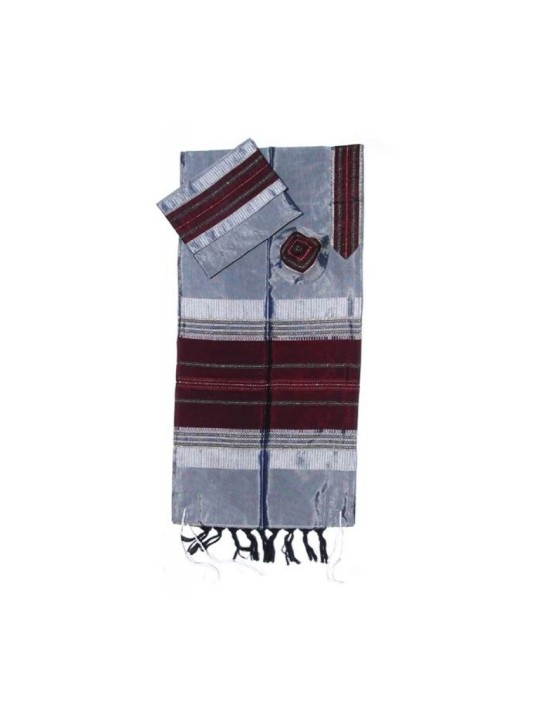 Gabrieli Handwoven Gray Silk Tallit Se... | Gabrieli Hand Woven Tallit