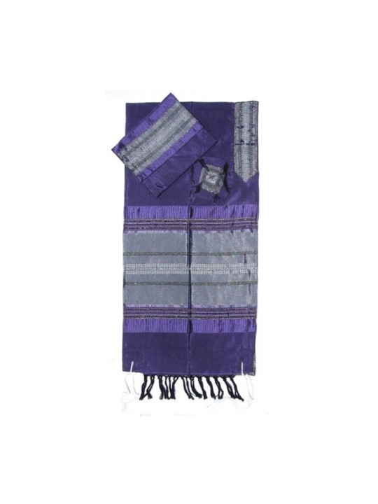 Gabrieli Talit en soie violette tissé à la main... | Talit tissé à la main Gabrieli