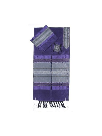 Gabrieli Talit en soie violette tissé à la main... | Talit tissé à la main Gabrieli