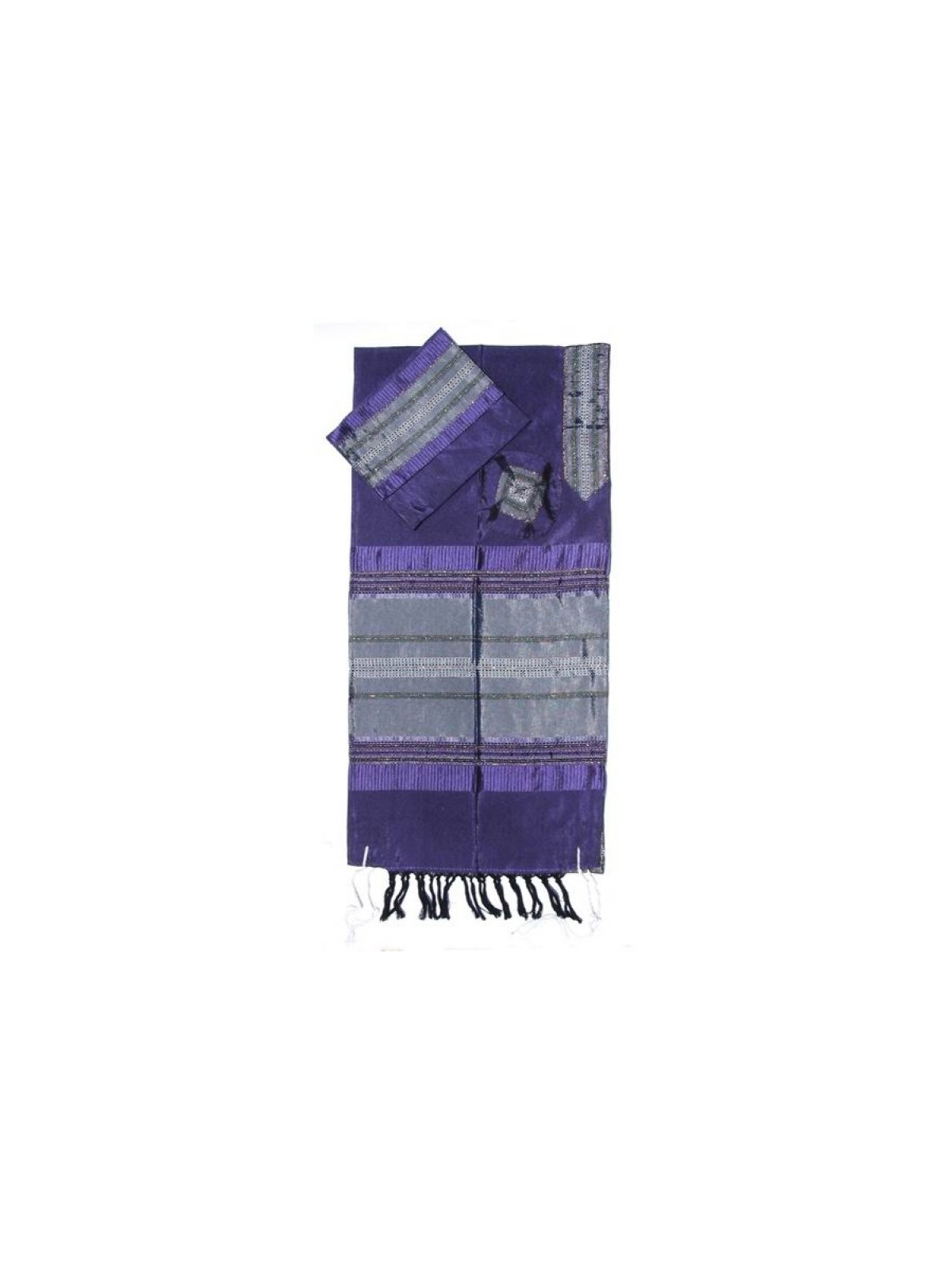 Gabrieli Talit en soie violette tissé à la main... | Talit tissé à la main Gabrieli