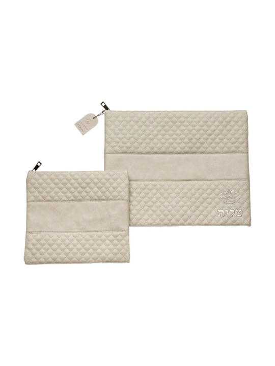 Sac Talit Tefillin en faux cuir gris avec ... | Sacs Talit et Téfilines