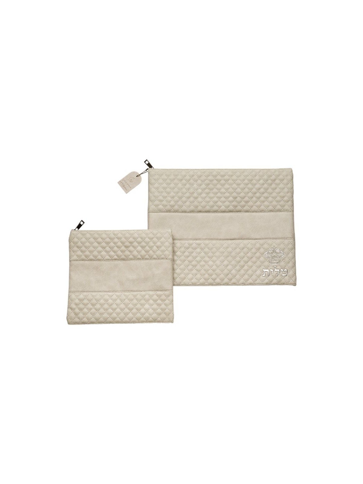 Sac Talit Tefillin en faux cuir gris avec ... | Sacs Talit et Téfilines