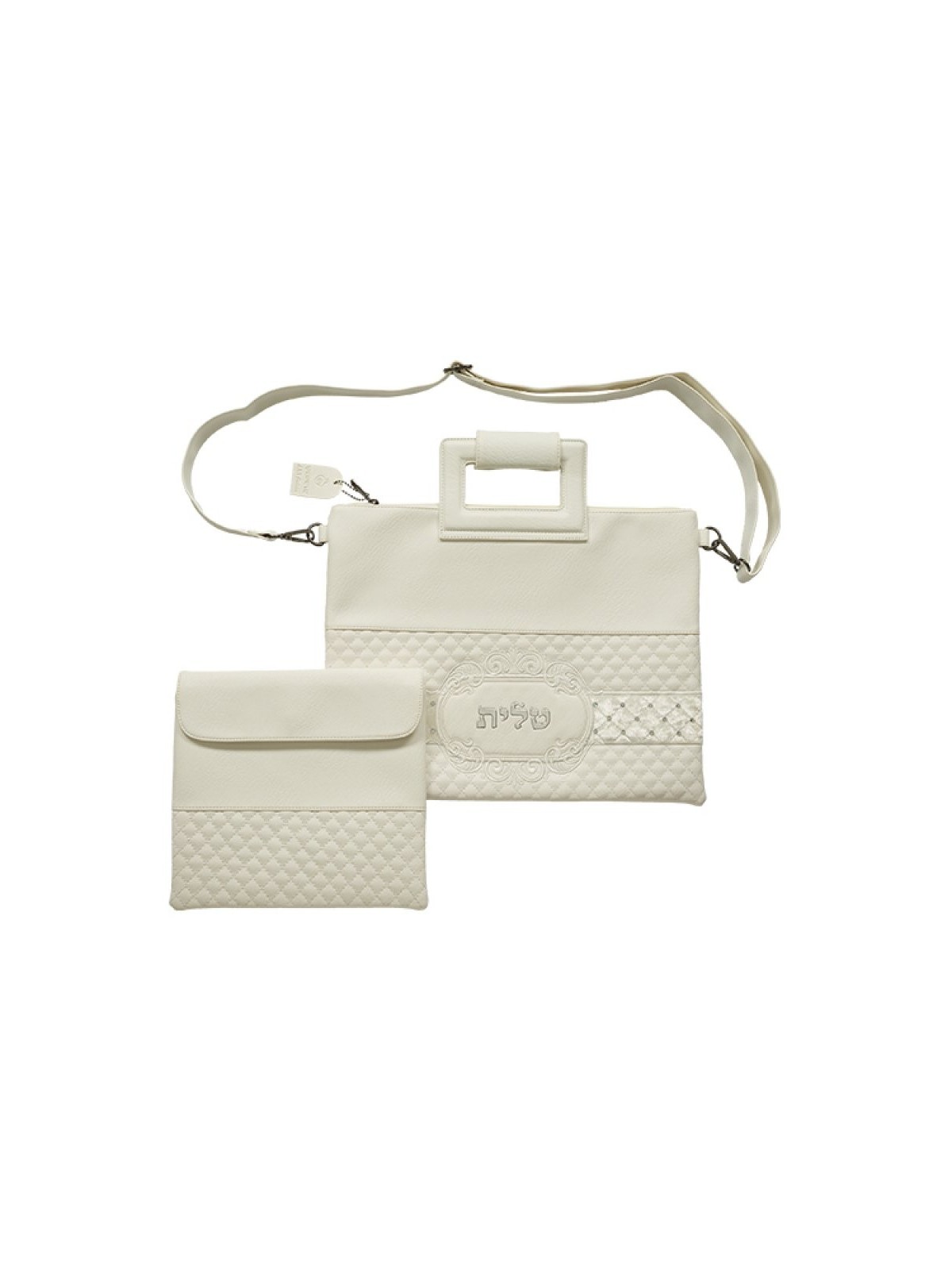 White Faux Leather Tallit and Tefillin Ba... | Jewish Gift from Israel