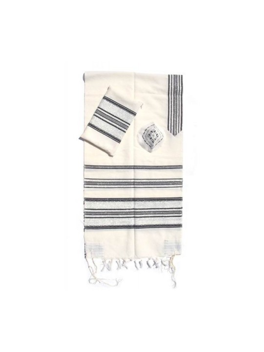 Gabrieli Handwoven White Wool Tallit S... | Gabrieli Hand Woven Tallit