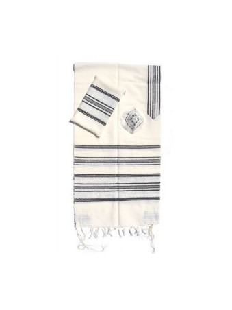 Gabrieli Talit en laine blanche tissé à la main... | Talit tissé à la main Gabrieli